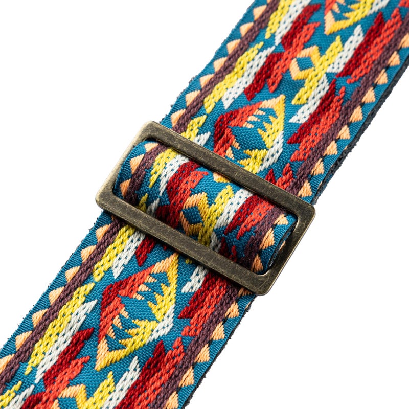 Levy's Leathers 2" Vintage Hootenanny Jacquard Weave Guitar Strap with Garment Leather Backing (M8HTV-22) - Image 2